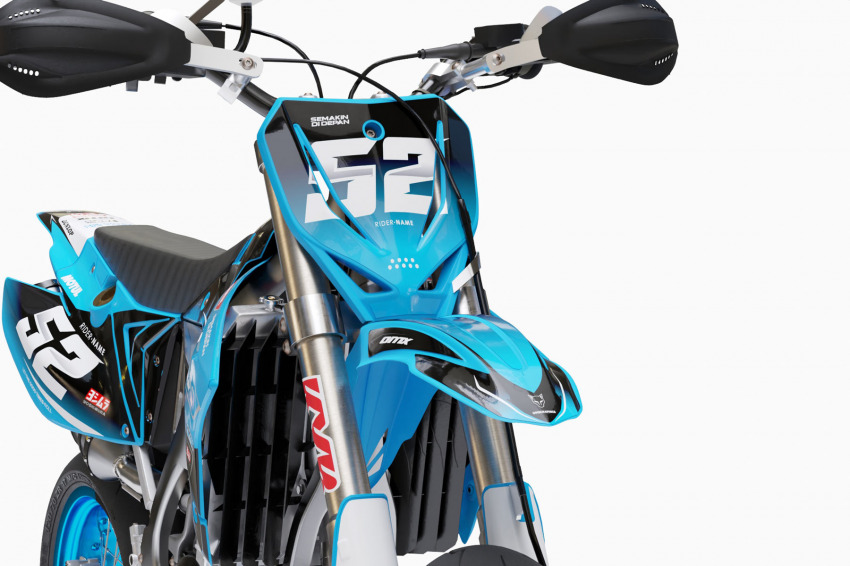 TM Racing Dirt Bike Graphics Kit Ominous Blue Front