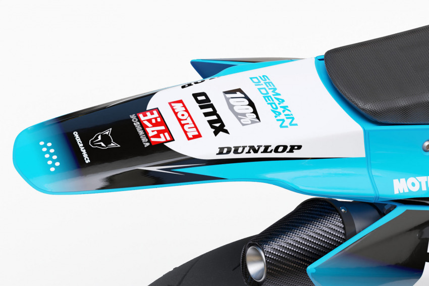 TM Racing Dirt Bike Graphics Kit Ominous Blue Rear