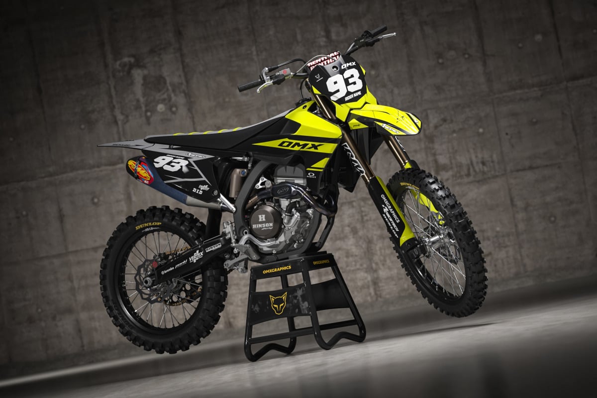 Triumph Dirt Bike Graphics Kit Core Black and Yellow Promo