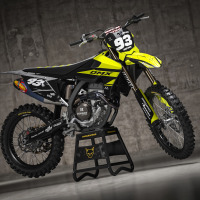 Triumph Dirt Bike Graphics Kit Core Black and Yellow Promo