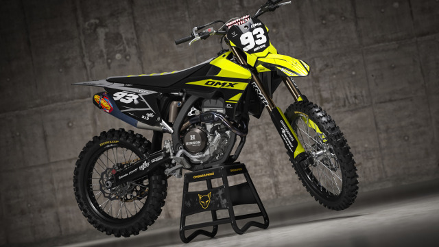 Triumph Dirt Bike Graphics Kit Core Black and Yellow Promo