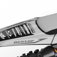 Triumph Dirt Bike Graphics Kit Core Black and Yellow Rear