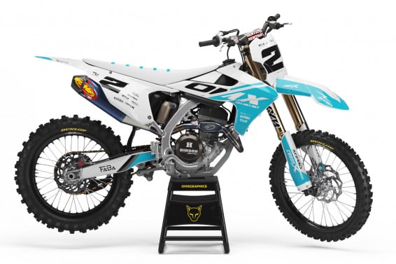 Triumph Dirt Bike Graphics Kit Corsa White and Blue