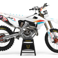 Triumph Dirt Bike Graphics Kit Glitch Orange Teal