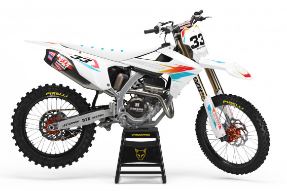 Triumph Dirt Bike Graphics Kit Glitch Orange Teal