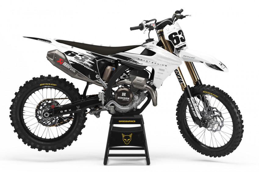Triumph Dirt Bike Graphics Kit Hangout Black and White