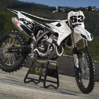 Triumph Dirt Bike Graphics Kit Hangout Black and White Promo