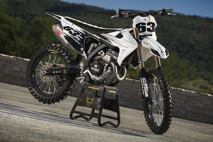 Triumph Dirt Bike Graphics Kit Hangout Black and White Promo