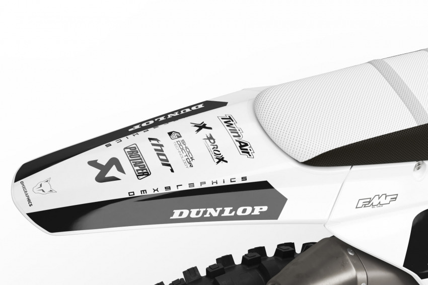 Triumph Dirt Bike Graphics Kit Hangout Black and White Tail