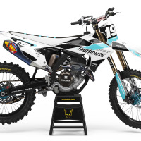 Triumph Dirt Bike Graphics Kit Phantom White and Blue
