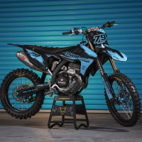 Triumph Dirt Bike Graphics Kit Punch Blue Promo