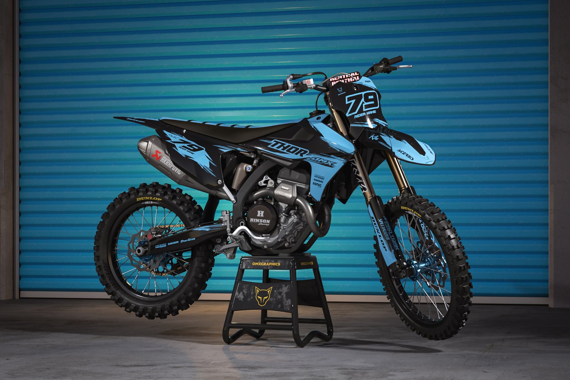 Triumph Dirt Bike Graphics Kit Punch Blue Promo