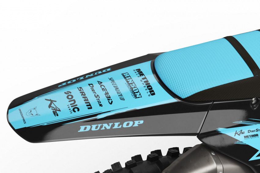 Triumph Dirt Bike Graphics Kit Punch Blue Rear