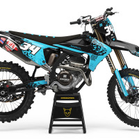 Triumph Dirt Bike Graphics Kit Smash Black and Blue