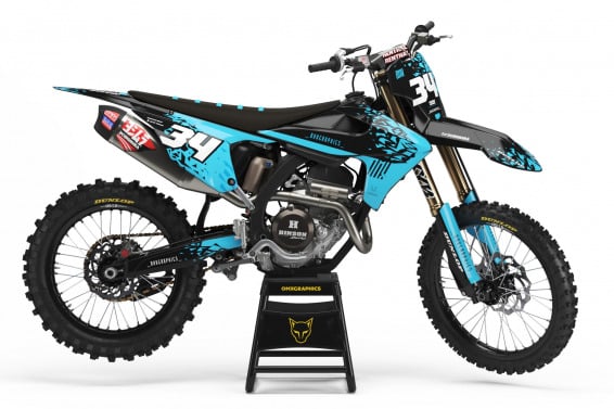 Triumph Dirt Bike Graphics Kit Smash Black and Blue