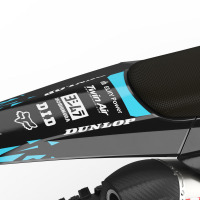 Triumph Dirt Bike Graphics Kit Smash Black and Blue Rear