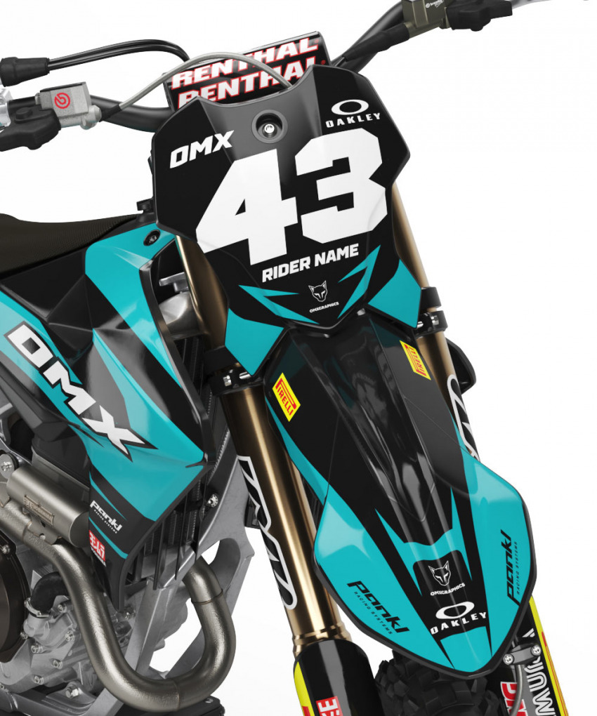 Triumph Dirt Bike Graphics Kit Vandal Blue Front