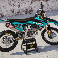 Triumph Dirt Bike Graphics Kit Vandal Blue Promo