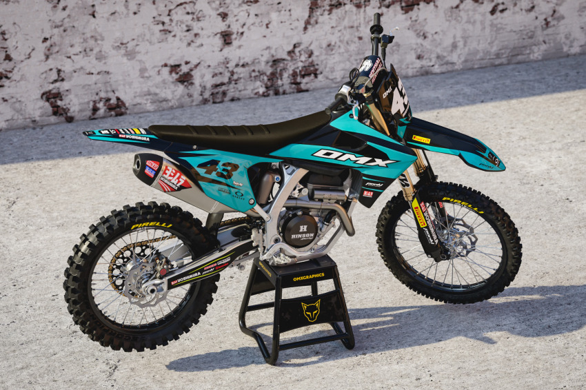 Triumph Dirt Bike Graphics Kit Vandal Blue Promo