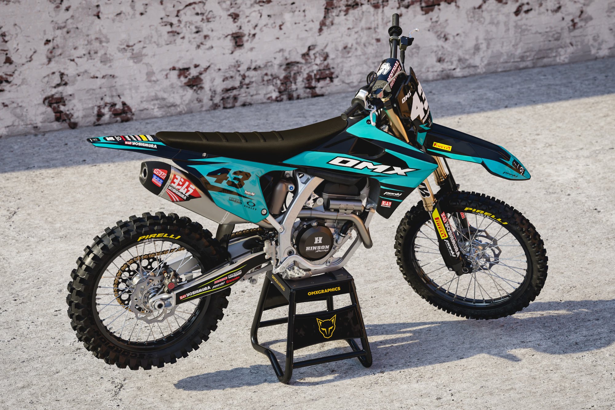 Triumph Dirt Bike Graphics Kit Vandal Blue Promo