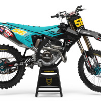 Triumph Dirt Bike Graphics Kit Wild Black and Blue