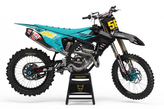 Triumph Dirt Bike Graphics Kit Wild Black and Blue