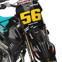 Triumph Dirt Bike Graphics Kit Wild Black and Blue Front