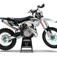 White Custom Dirt BIke Graphics Kit for Sherco Enigma