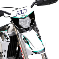 White Custom Dirt BIke Graphics Kit for Sherco Enigma Front
