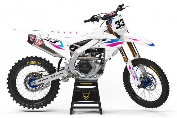 Yamaha Dirt Bike Graphics Kit Glitch Blue Pink