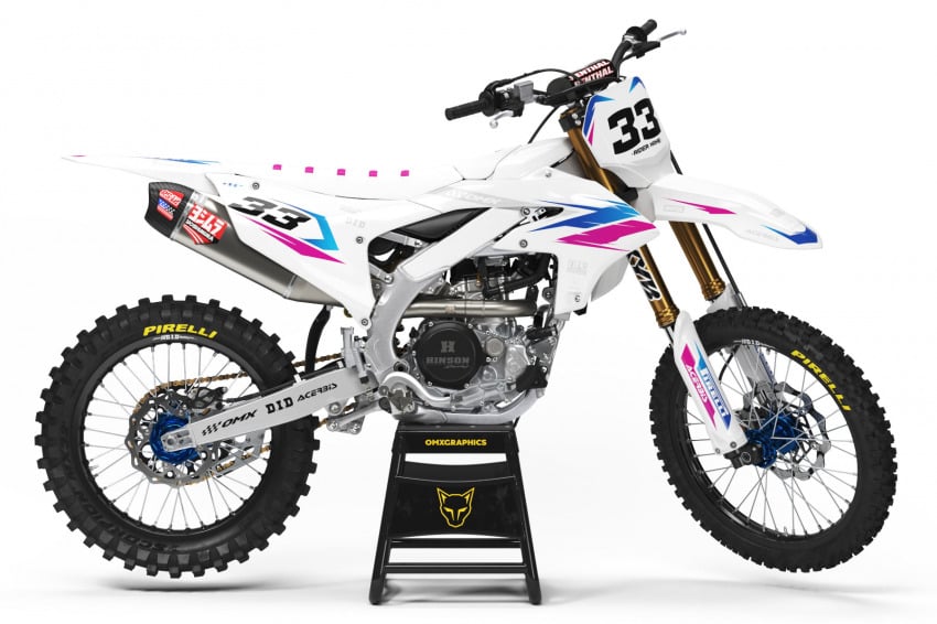 Yamaha Dirt Bike Graphics Kit Glitch Blue Pink