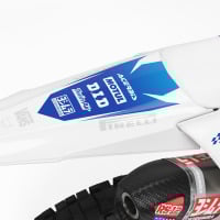 Yamaha Dirt Bike Graphics Kit Glitch Blue Pink Rear