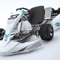 Custom Go Kart Graphics Kit Glitch White Blue