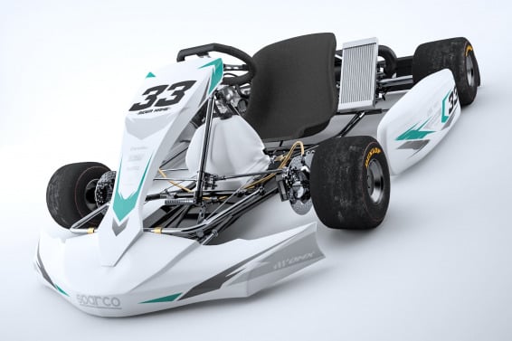 Custom Go Kart Graphics Kit Glitch White Blue