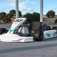 Custom Go Kart Graphics Kit Glitch White Blue Promo