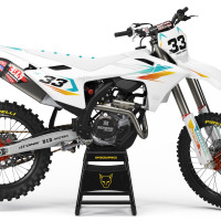 GasGas Dirt Bike Graphics Kit Glitch Orange Teal