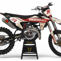 GasGas Retro Dirt Bike Graphics Kit Redline Beige
