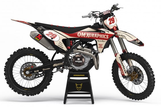 GasGas Retro Dirt Bike Graphics Kit Redline Beige