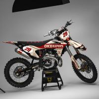 GasGas Retro Dirt Bike Graphics Kit Redline Beige Promo