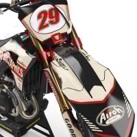 Honda Retro Dirt Bike Graphics Kit Redline Beige Front