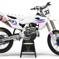 Husqvarna Dirt Bike Graphics Kit Glitch Blue Pink