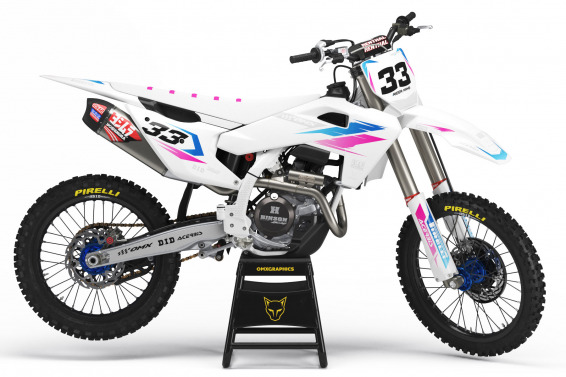 Husqvarna Dirt Bike Graphics Kit Glitch Blue Pink