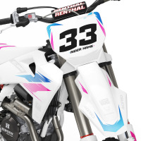 Husqvarna Dirt Bike Graphics Kit Glitch Blue Pink Front