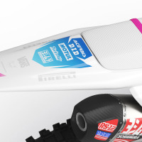 Husqvarna Dirt Bike Graphics Kit Glitch Blue Pink Rear