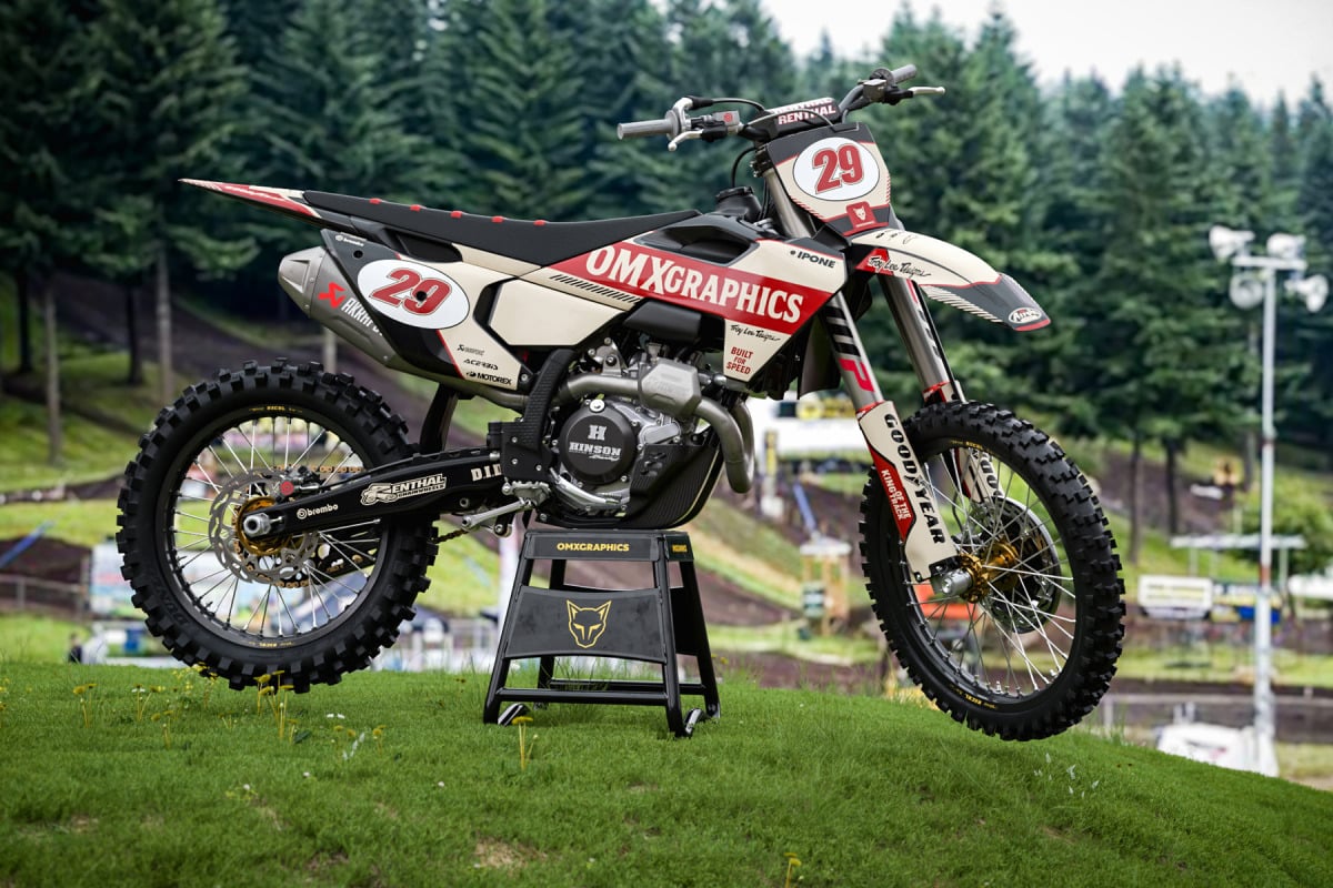 Husqvarna Retro Dirt Bike Graphics Kit Redline Beige Promo