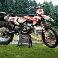 Husqvarna Retro Dirt Bike Graphics Kit Redline Beige Promo