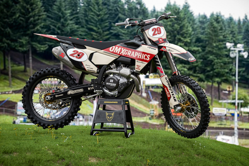 Husqvarna Retro Dirt Bike Graphics Kit Redline Beige Promo
