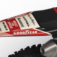 Husqvarna Retro Dirt Bike Graphics Kit Redline Beige Tail