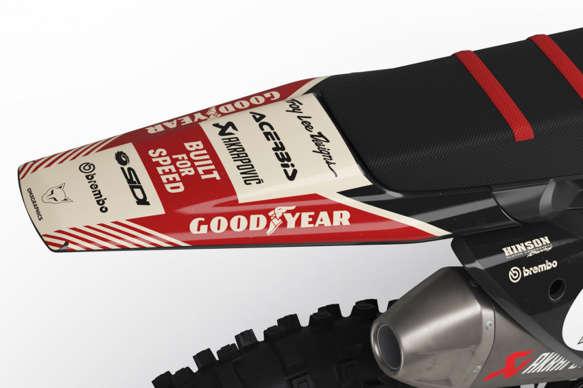 Husqvarna Retro Dirt Bike Graphics Kit Redline Beige Tail