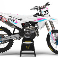 KTM Dirt Bike Graphics Kit Glitch Pink Blue